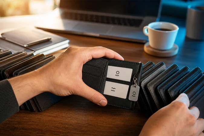 Manos entre carteras abiertas muestran tarjetas con glifos CVU alias