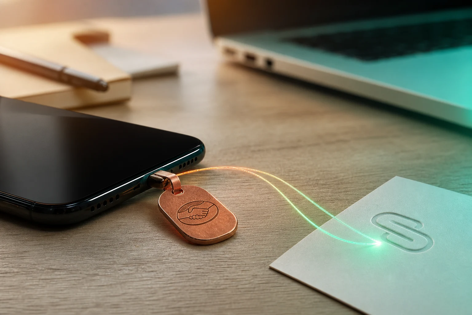 Teléfono negro con etiqueta Mercado Pago logo naranja y verde